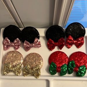 Mouse Ear Barrettes set of 8